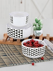 Keramika Trigon 3/4 Kera 12-14-16 cm 3 Parça Saklama Kabı