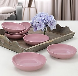 Keramika Halka 13 cm 6 Adet Çerezlik Sosluk Violet