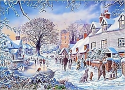 Keskin Color Kasabada Kış 2000 Parça Puzzle