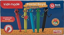Kids Mode Yuvarlak 12'li Yağlı Pastel Boya