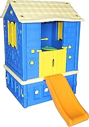 King Kids KH-2010 İki Kapılı Kaydıraklı Mavi Oyun Evi