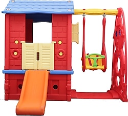 King Kids KH-2020 Kaydıraklı Salıncaklı Oyun Evi