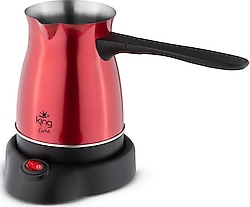 King K3104 Livra Kırmızı Çelik Elektrikli Cezve