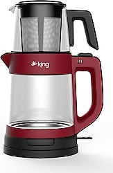 King KCM330 TeaPro 1800 W Kırmızı Cam Çay Makinesi
