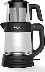 King KCM330 TeaPro 1800 W Siyah Cam Çay Makinesi