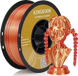 Kingroon Silk PLA 1.75 mm 1 kg Kırmızı-Altın Filament