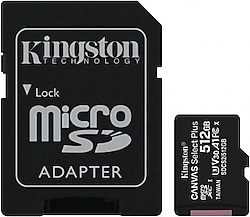 Kingston Canvas Select Plus SDCS2/512GB Class 10 U3 A1 V30 512 GB Micro SD Kart