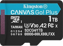 Kingston Canvas Go Plus SDCG4/1TBSP Class 10 UHS-I U3 A2 V30 1 TB Micro SD Kart