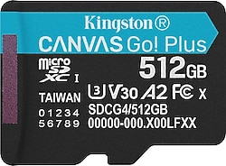 Kingston Canvas Go Plus SDCG4/512GSP Class 10 UHS-I U3 A2 V30 512 GB Micro SD Kart
