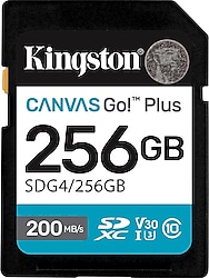 Kingston Canvas Go! Plus SDG4/256GB Class 10 UHS-I U3 V30 256 GB Hafıza Kartı