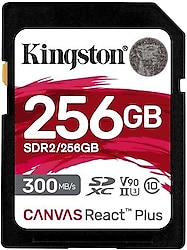 Kingston Canvas React Plus SDR2/256GB Class 10 UHS-II U3 V90 256 GB Hafıza Kartı