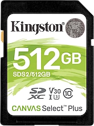 Kingston Canvas Select Plus SDS2/512GB Class 10 UHS-I U3 V30 512 GB Hafıza Kartı