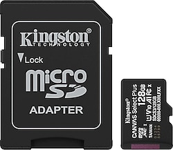 Kingston Canvas Select Plus SDCS3/128GB Class 10 UHS-I U1 A1 V10 128 GB Micro SD Kart