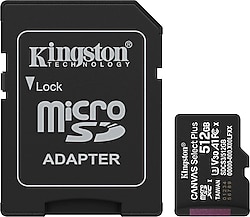 Kingston Canvas Select Plus SDCS3/512GB Class 10 UHS-I U3 A1 V30 512 GB Micro SD Kart