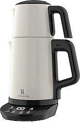 Kitchen Life Demzade Dijital 4in1 1850 W Krem Çelik Çay Makinesi