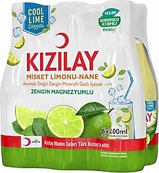 Kızılay Misket Limonlu ve Nane Aromalı Maden Suyu 6x200 ml