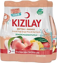 Kızılay Şeftali ve Mango Aromalı Maden Suyu 6x200 ml