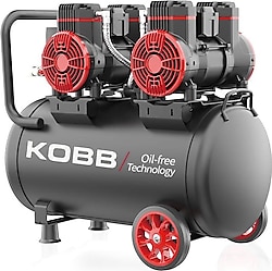 Kobb KBK50S2 4 Hp 8 Bar Çift Motorlu Yağsız Sessiz 50 lt Kompresör