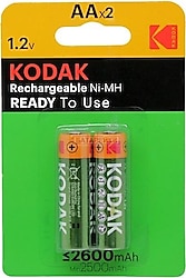 Kodak 1.2 V 2600 mAh 2'li Şarjlı AA Kalem Pil
