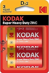 Kodak 2'li Çinko Karbon D Büyük Pil