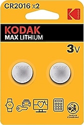 Kodak CR2016 3 V Lityum 2'li Düğme Pil