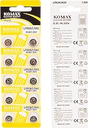 Komax AG9 LR936/394A Alkalin 10'lu Düğme Pil