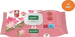 Komili Gül Kokulu 90 Yaprak 4'lü Paket Islak Mendil