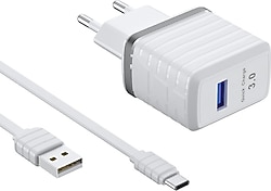 Konfulon C32Q 2.4A Type-C Kablolu Seyahat Hızlı Şarj Aleti