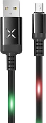 Konfulon DC-09 1 m 2A Işıklı Micro USB Şarj Kablosu Siyah