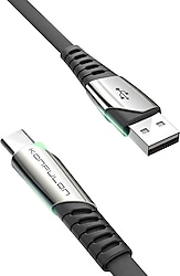 Konfulon DC-18 1 m 5A Type-C to USB Siyah Hızlı Şarj Kablosu