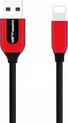 Konfulon S51 1 m 3A Lightning to USB Şarj Kablosu Kırmızı