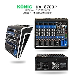 König KA-8700P 2x350 W 8 Kanal Power Mikser