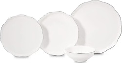 Korkmaz Manolya Collection A8161 Platin Fileli 60 Parça 12 Kişilik Yemek Takımı