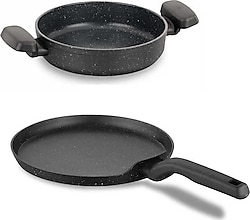 Korkmaz Ornella 26 cm Krep Tava ve 20 cm Yumurta Sahanı