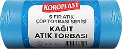 Koroplast 80x110 cm Mavi Kağıt Atık Çöp Torbası 10'lu