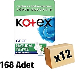 Kotex Natural Gece 14'lü 12 Adet Hijyenik Ped