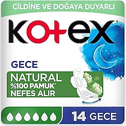 Kotex Natural Gece 14'lü Hijyenik Ped