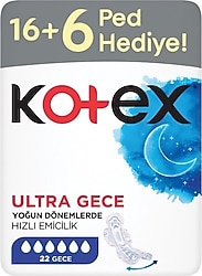 Kotex Ultra Gece Hijyenik Ped 22'li