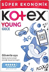 Kotex Young Gece 16'lı Hijyenik Ped