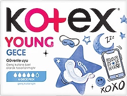 Kotex Young Gece 6'lı Hijyenik Ped