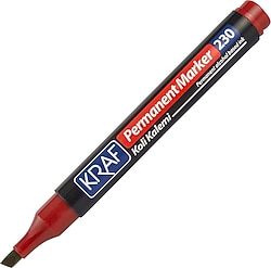 Kraf 230 Kırmızı Kesik Uç Permanent Marker Kalem