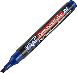 Kraf 230 Mavi Kesik Uç Permanent Marker Kalem