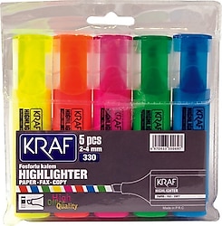 Kraf 330 5'li Fosforlu Kalem Seti