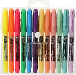 Kraf 340/345 6 Parlak 6 Pastel 12'li Fosforlu Kalem Seti