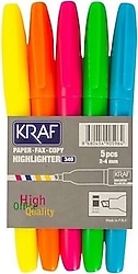 Kraf 340 5'li Fosforlu Kalem Seti