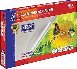 Kraf A5 125 Micron 100'lü Parlak Laminasyon Filmi 2125