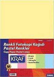 Kraf Pastel 5 Renk 100 Yaprak Fotokopi Kağıdı