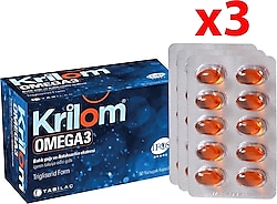 Krilom Omega 3 Balık Yağı 50 Kapsül 3'lü