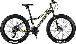 Kron FXC 500 Fat Bike MD Siyah-Sarı 21 Vites 24 Jant Erkek Dağ Bisikleti