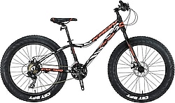 Kron FXC 500 Fat Bike MD Siyah-Turuncu 21 Vites 24 Jant Erkek Dağ Bisikleti